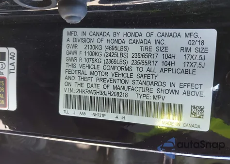 2018 Honda Cr-V Lx from USA, damaged, VIN 2HKRW6H38JH208218